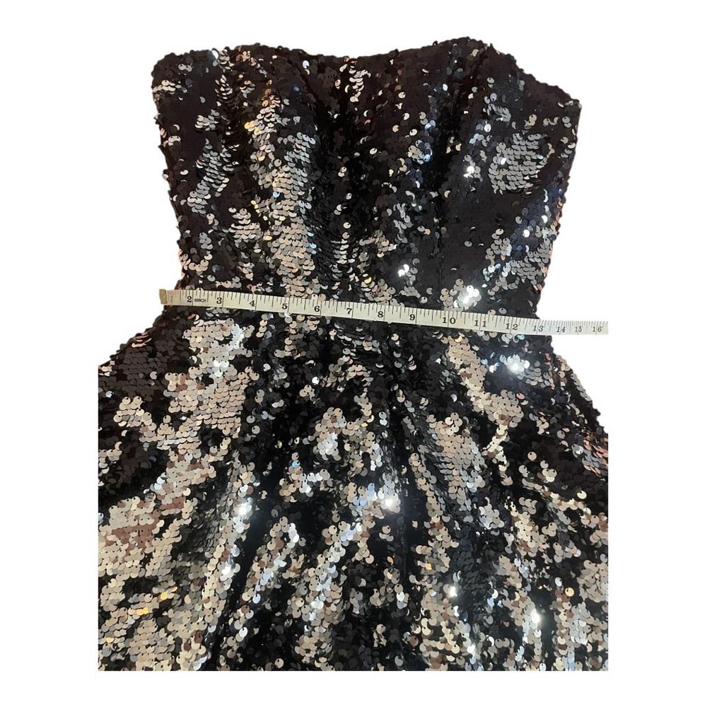 Mori Lee Black and Silver Sequin Dress - Picture 8 of 14